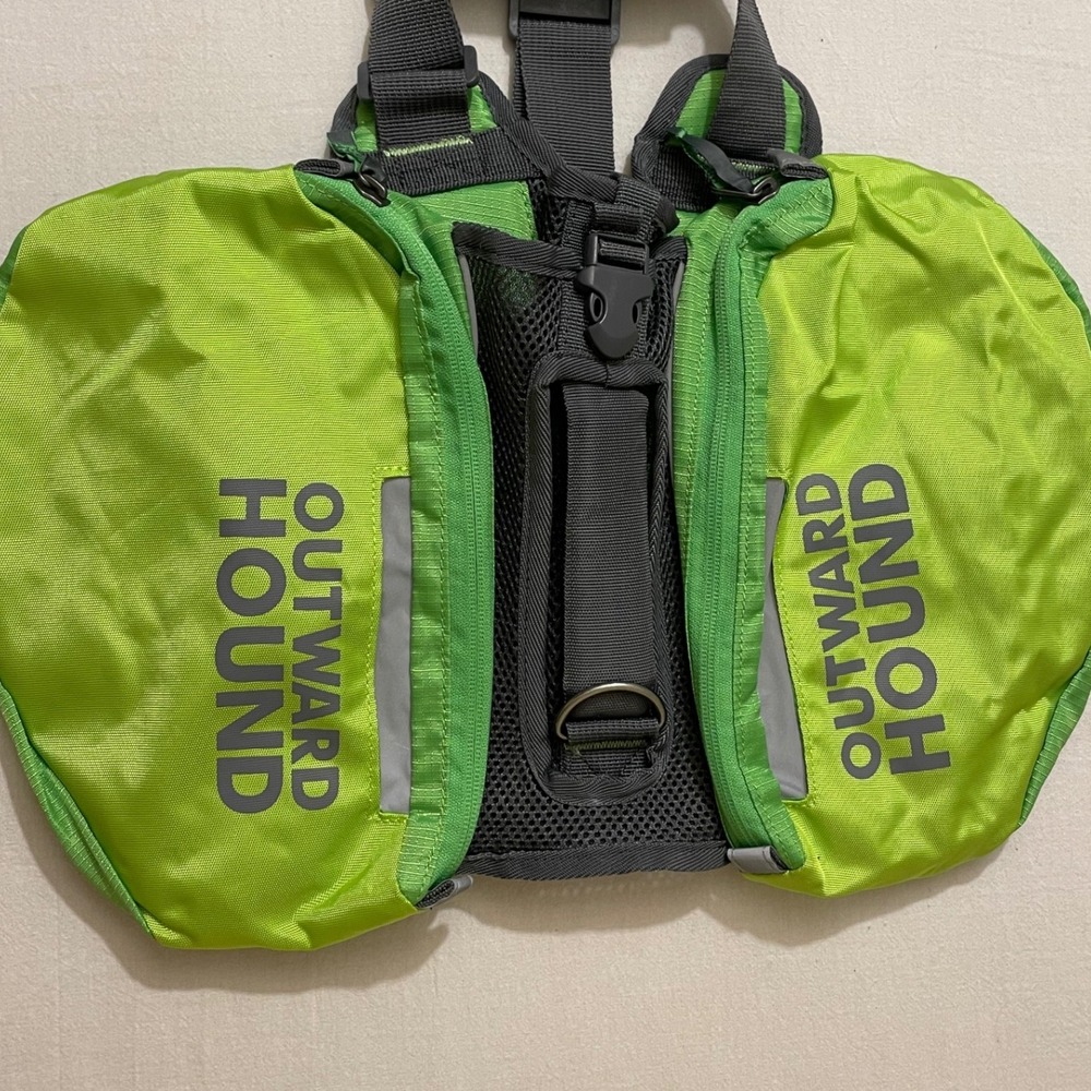 Outward Hound Dog Backpack Saddlebag Hiking Gear Green Pet‎ Pack